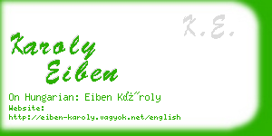 karoly eiben business card